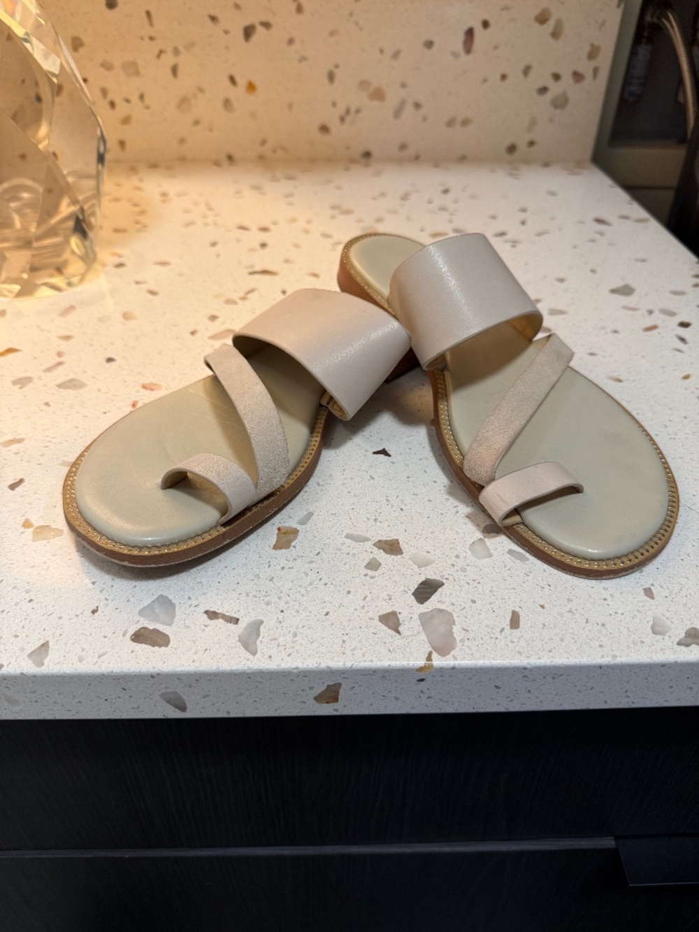 Michael Kors cream flat sandals